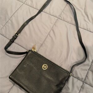 Michael Kors Black Leather Crossbody Bag